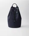Prada Canvas Drawstring Duffle Bag In Blue