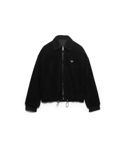 Prada Wendbare Blousonjacke Aus Fleece Und Re-nylon In Black