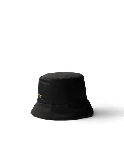 Prada Wendbarer Fischerhut Aus Re-nylon Und Kamelhaar In Schwarz/kamel