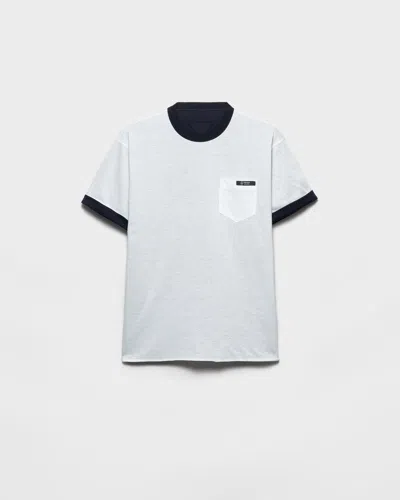 Prada Wendbares T-shirt Aus Baumwolle In White