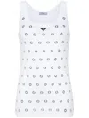 Prada Cut-outs And Studs Cotton Top In White