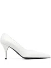 PRADA WHITE 85 LEATHER PUMPS