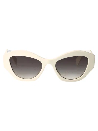 Prada White Acetate Sunglasses In Neutral