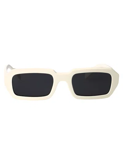 Prada White Acetate Sunglasses In Orange