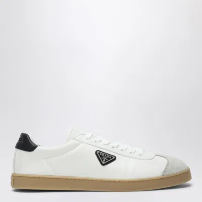 Prada Lane Leather Low-top Sneakers In White