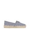 Prada Stripe Cotton Espadrille Loafers In Grey
