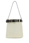 Prada Buckle Bucket Bag In White