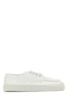 Prada Canvas Sneakers With Round Toe And Rubber Sole In White