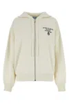 Prada White Cashmere Blend Sweatshirt In White