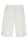 Prada Inverted Pleat Cotton Bermuda Shorts