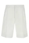 Prada Custom Fit Cotton Shorts With Back Pockets In White