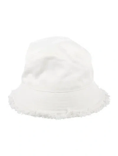 Pre-owned Prada White Cotton Blend  Bucket Hat