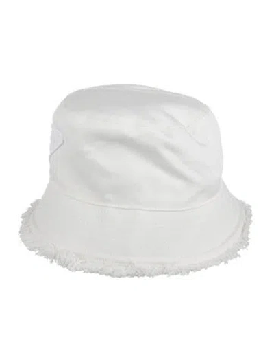 Pre-owned Prada White Cotton Blend  Bucket Hat