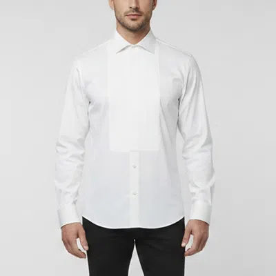 Pre-owned Prada White Cotton Button Front Tuxedo Shirt M