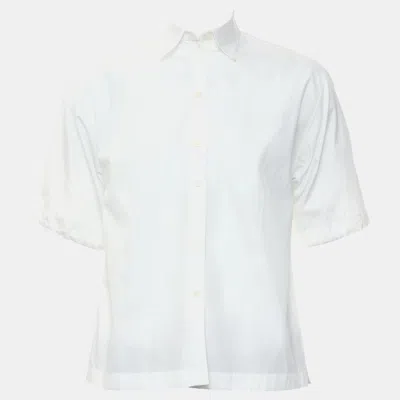 Pre-owned Prada White Cotton Button-up Shirt Eu 38