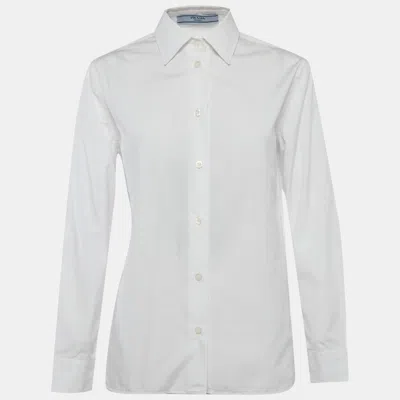 Pre-owned Prada White Cotton Button Up Shirt Xs