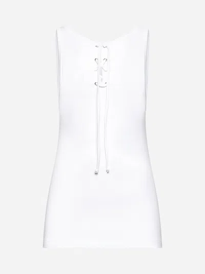 PRADA WHITE COTTON JERSEY TOP