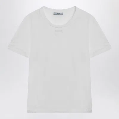 Prada White Cotton Jersey Tshirt