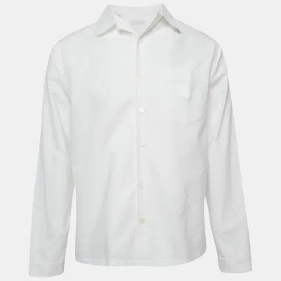 Pre-owned Prada White Cotton Long Sleeve Shirt S