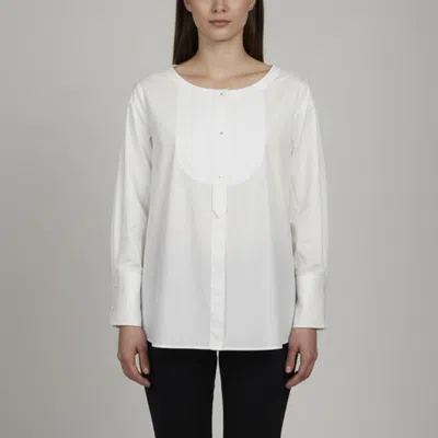 Pre-owned Prada White Cotton Poplin Oversized Blouse S