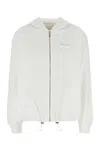 Prada Reversible Jacket Hooded Design Adjustable Hem In Neutral