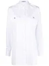 Prada Crystal-button White Cotton Shirt In White