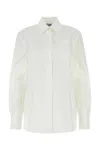 Prada Women's Stretch Cotton Blend Shirt In Bianco