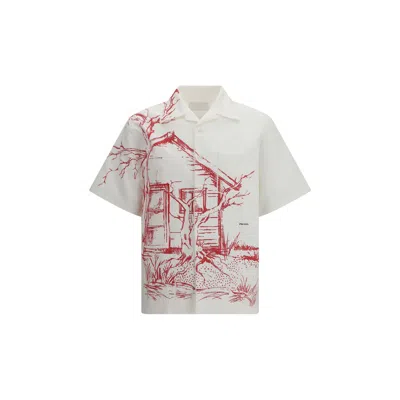 Prada White Cotton Shirt In Neutral