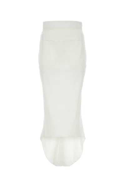 Prada Flared Skirt With Pockets And Slit In White