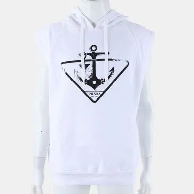 Pre-owned Prada White Cotton Sleeveless Hoodie Xs