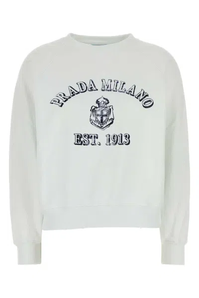 PRADA WHITE COTTON SWEATSHIRT