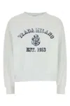 Prada White Cotton Sweatshirt In Multi