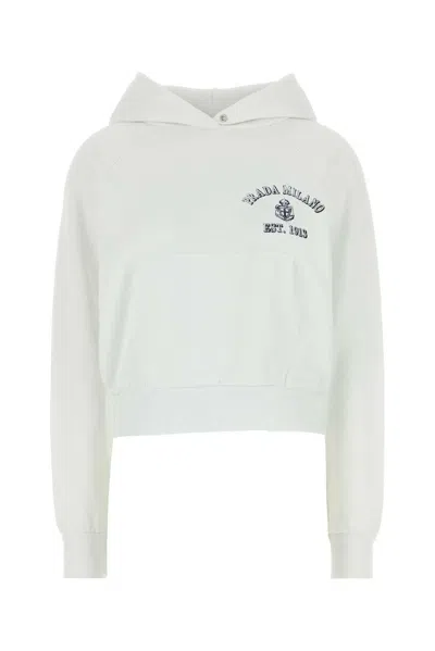 Prada White Cotton Sweatshirt
