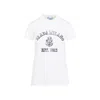 Prada Stamped Graphic Logo T-shirt In White