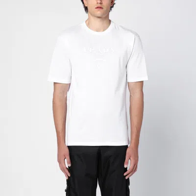 Prada White Cotton T-shirt With Logo