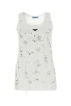 Prada Embellished Vest In White