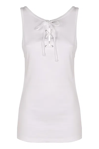 PRADA PRADA WHITE COTTON TANK TOP