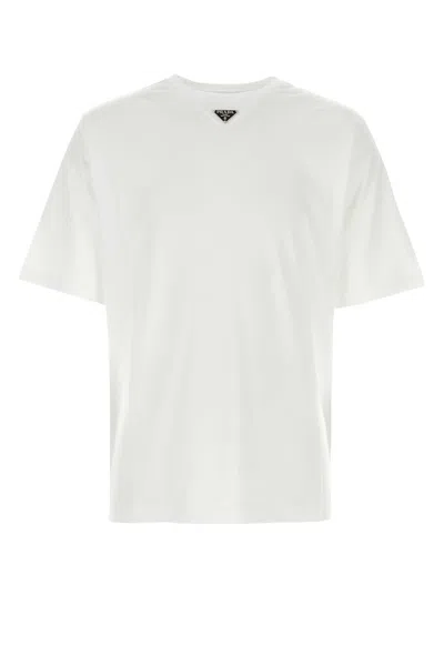 PRADA PRADA WHITE COTTON T-SHIRT