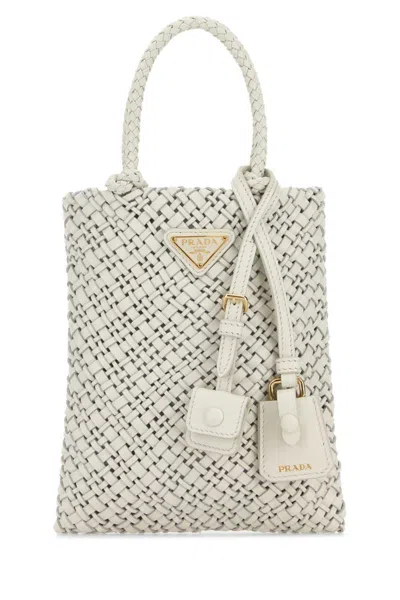 Prada White Crochet Tote