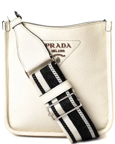 Prada White Daino Leather Handbag (authentic Pre-loved)