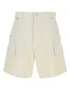 Prada Men White Denim Bermuda Shorts