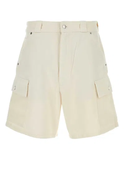 Prada White Denim Bermuda Shorts In Neutral