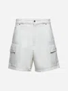 Prada White Denim Cargo Bermuda Shorts