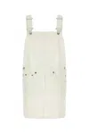 Prada Denim Dungarees Dress Adjustable Straps In White
