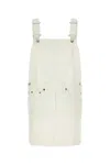 Prada Denim Dungarees Dress Adjustable Straps In White