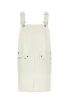 Prada Denim Dungarees Dress Adjustable Straps In Neutral