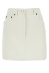 Prada Logo-appliqué Denim Mini Skirt