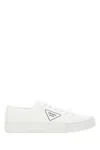 Prada White Gabardine Wheel Sneakers