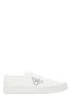 Prada White Gabardine Wheel Sneakers In White