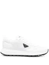 Prada Men White Re-nylon And Leather Sneakers In White